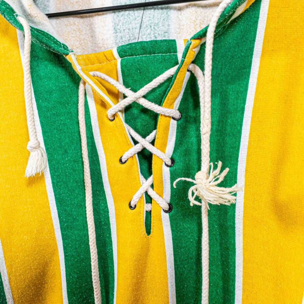 Striped Hip Hop Pullover Hoodie Sweatshirt Medium VTG 90s Streetwear Skate - Picture 7 of 9